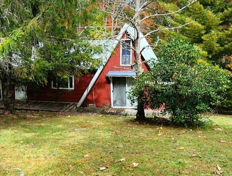 $75K Thursday - 1978 West Virginia A-Frame Cabin For Sale $68K - Old Houses Under $50K West Virginia Pictures, Cabins In West Virginia, Old Rag Mountain Virginia, West Virginia Wood Signs, West Virginia Attractions, Cabins For Sale, A Frame Cabin, West Virginia, Old Houses