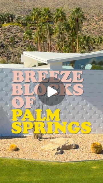 Flux Modern - Drew & Danielle on Instagram: "A small sampling of the beautiful breeze blocks of Palm Springs, California.   Ok fine I included some decorative walls too. Sue me. 😂" Painted Breeze Block Wall, Breeze Blocks Ideas, Palm Springs House Exterior, 60s House, Ok Fine, Breeze Block Wall, Decorative Walls, Palm Springs House, Breeze Blocks