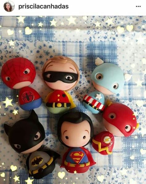 Polymer Clay Avengers, Polymer Clay Figures, Fondant Decorations, Fondant Toppers, Fondant Figures, Polymer Clay Dolls, Cute Polymer Clay, Clay Miniatures, Cute Clay