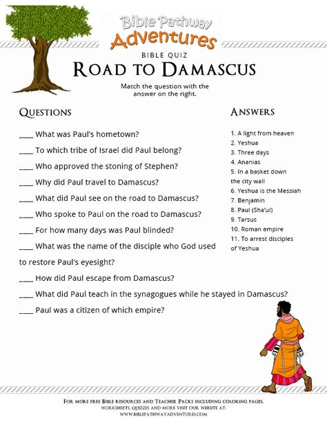 Road to Damascus Road To Damascus, Bible Puzzles, Awana Sparks, Mothers In The Bible, Bible Quizzing, Hebrew Education, Youth Bible Study, Camp Games, Bible Trivia