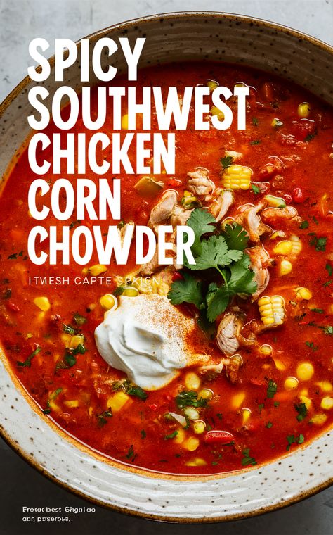 RECIPE , easy recipe , Fall ,
Decor Neutral Fall ,food Fall ,recipe Inspiration ,Fall recipe Southwest Corn Chowder, Spicy Southwest Chicken, Chowder Recipes Healthy, Southwest Corn, Raspberry Zinger, Chicken Corn Chowder Recipe, Spicy Soup Recipes, Cheese Tortellini Soup, Spicy Chicken Soup