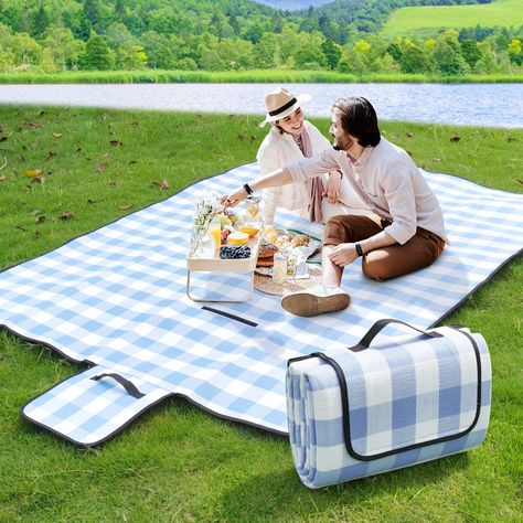 Sapsisel Picnic Blanket Waterproof and Foldable, Extra Large Beach Blanket, 3-Layer Outdoor Blanket for Camping, Park, Beach, Large Picnic Blanket, Large Picnic, Picnic Outdoor, Waterproof Picnic Blanket, Waterproof Blanket, Camping Park, Beach Grass, Outdoor Blankets, Cute Couple Gifts