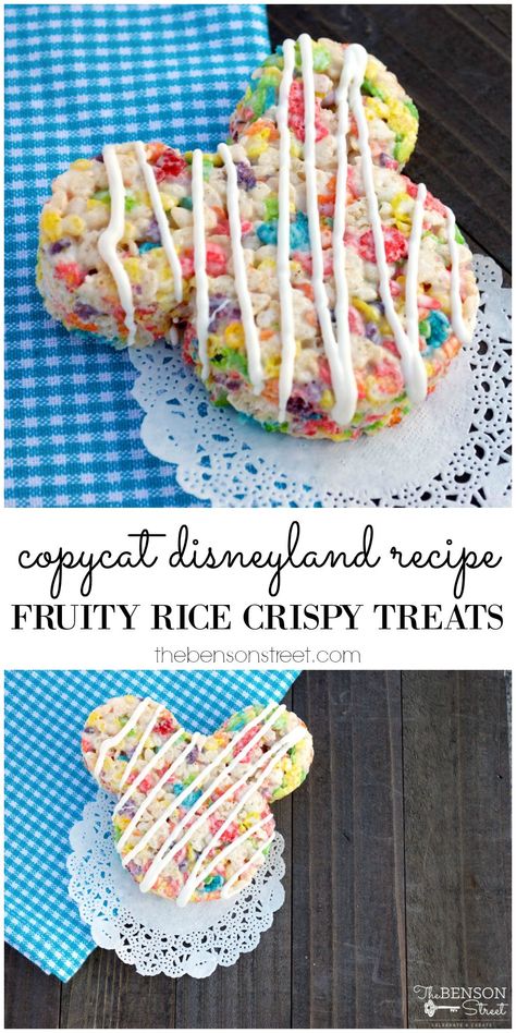 Disneyland Treats Diy, Disney Rice Krispy Treats, Soft And Gooey Rice Crispy Treats, Mickey Rice Crispy Treats, Disney Rice Krispy Treats Recipe, Different Flavor Rice Crispy Treats, Disneyland Rice Krispy Treats, Froot Loop Rice Krispie Treats, Disneyland Treats