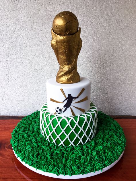 Fifa World Cup Birthday Cake, World Cup Football Cake, World Cup Soccer Cake, World Cup Birthday Cake, Fifa Cake, Football Cakes For Boys, Football Cake Design, Oliver Atom, Football Theme Birthday