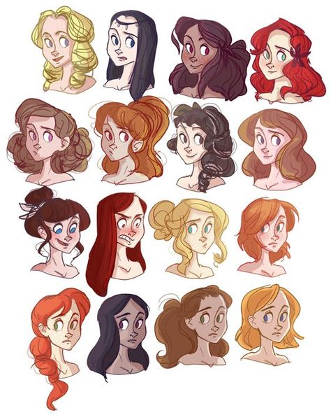 Character Design Collection: Hair Oc Tutorial, Comic Hair, Learning Drawing, Comic Sketch, رسم كاريكاتير, Character Design Cartoon, Drawing Face, Cartoon Hair, Hair Sketch