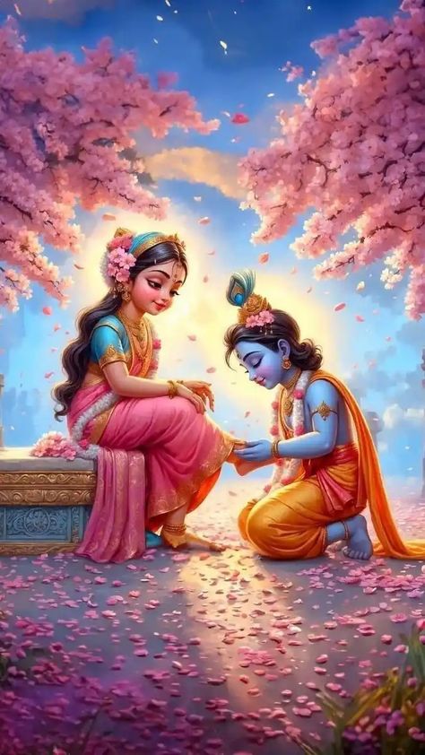 Radha Krishna Art Beautiful, Some Easy Drawings, Little Kanha Ji Images, God Pic, Hindu Worship, Childhood Photography, God Wallpaper, Shree Krishna Wallpapers, Happy Navratri Images