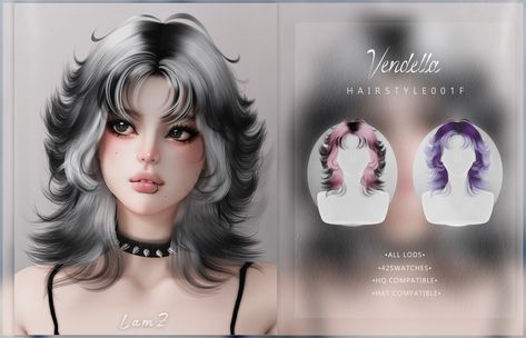 Sims 4 Cc Goth, Sims 4 Cc Hair, Alpha Cc, Sims 4 Cas Mods, Sims 4 Anime, Pelo Sims, Free Sims 4, The Sims 4 Packs, Sims 4 Cc Makeup