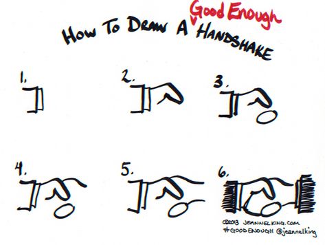 In this tutorial, graphic facilitator Jeannel King shows you how to draw a Good Enough handshake in six easy steps. Sketch Notes Doodles, Graphic Facilitation, Doodle People, Visual Note Taking, Graphic Recording, Sketch Note, Note Doodles, Visual Thinking, Flip Chart