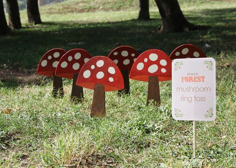 Mushroom Signs, Fairy Forest Birthday Party, Woodland Ring, Woodland Games, Garden Fairy Party, Fairy Games, Fairy Party Decorations, Garden Party Games, Fairy Party Ideas