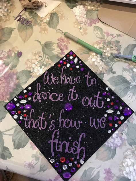 Graduation Cap Designs Dance, Dancer Graduation Cap, Dance Graduation Cap, Cap Inspiration, Graduation Hats, Dance Major, College Graduation Cap Decoration, Senior 2023, Grad Ideas