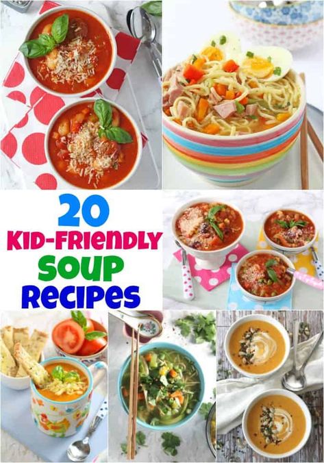 Kid-Friendly Soup Recipes! 20 delicious winter warming soup recipes that kids will love! Kid Soup Recipes, Soup Kids Will Eat, Soups Kids Will Love, Kid Friendly Soups, Kid Friendly Soup Recipes, Kid Friendly Soup, Chicken Panini Recipes, Panini Recipes Chicken, Warm Soup Recipes