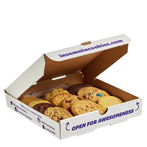 Food Delivery Packaging, Packing Box Design, Insomnia Cookies, Bakery Packaging Design, Popcorn Stand, Bake Sale Packaging, Cookie Factory, Sample Menu, Cafe Branding