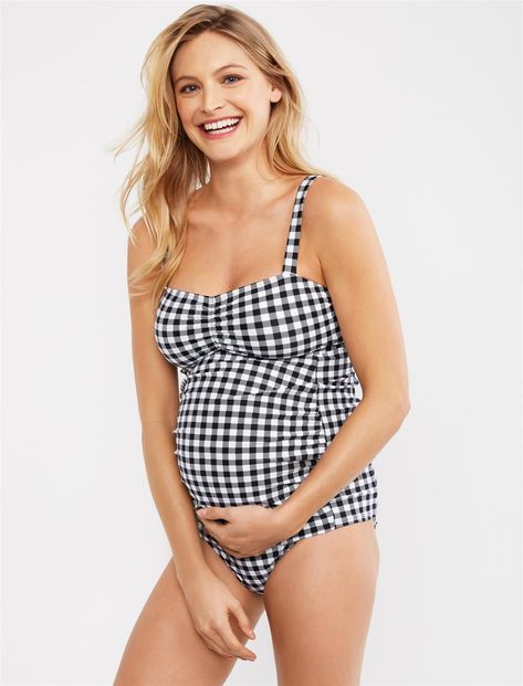 Striped Halter One Piece Maternity Swimsuit UPF 50+ – Motherhood Maternity Maternity Tankini, Maternity Swimsuit, Tankini Swimsuits For Women, Beach Maternity, Printed Tankini, Tankini Swimsuit, Plus Size Activewear, Beach Swimsuit, Motherhood Maternity