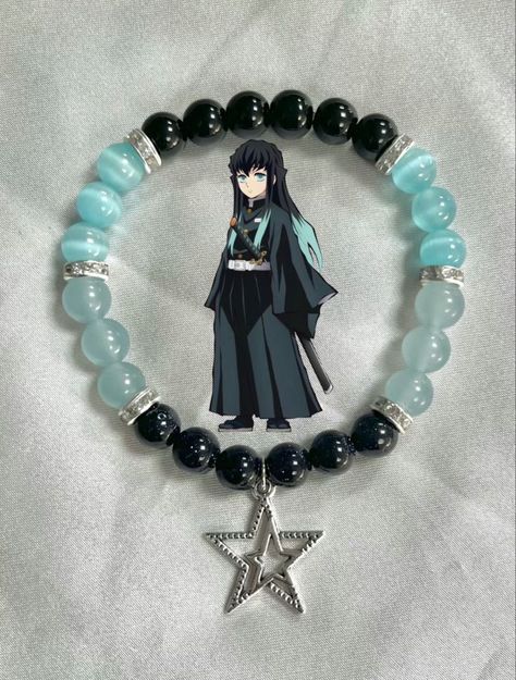 Inosuke Bracelet, Demon Slayer Bracelet Ideas, Kny Bracelets, Diy Kandi Bracelets, Diy Kandi, Anime Jewelry, Kandi Bracelets, Bead Charms Diy, Anime Accessories