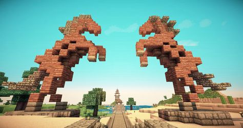 One of the Coolest thing in minecraft Villa Minecraft, Minecraft Horse, Minecraft Kingdom, Construction Minecraft, Minecraft Statues, Minecraft Decoration, Minecraft Village, Story Wallpaper, Minecraft Structures