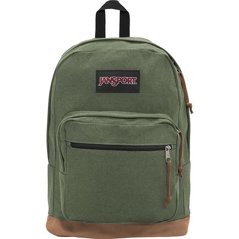 JanSport Right Pack Laptop Backpack- Discontinued Colors - Muted Green... ($40) ❤ liked on Polyvore featuring bags, backpacks, backpack, green, green laptop bag, laptop pocket backpack, jansport daypack, rucksack bags and green rucksack High School Bookbags, Jansport Green Backpack, Green Jansport Backpacks, Vintage Backpacks Aesthetic, Jansport Backpacks Aesthetic, Green Jansport, Cute Jansport Backpacks, Jansport Backpacks, Jansport Right Pack