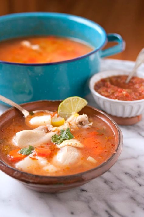 Caldo de Pollo Homemade Chicken Soup is medicine for the soul. Caldo Recipe, Bueno Recipes, Healthy Stew, Mexican Soup Recipes, Mexican Soup Chicken, Homemade Chicken Soup, Authentic Mexican Recipes, Homemade Mexican, Favorite Soups