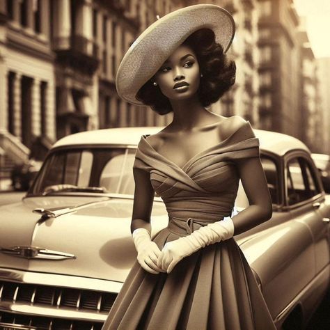 Vintage Black Hollywood, Old Hollywood Photoshoot Ideas, Old Black Hollywood Glamour, Old Hollywood Black Women, 1950s Fashion Black Women, Black Glamour Aesthetic, Old Hollywood Glamour Black Women, Old Hollywood Glamour Fashion, Vintage Photoshoot Black Women