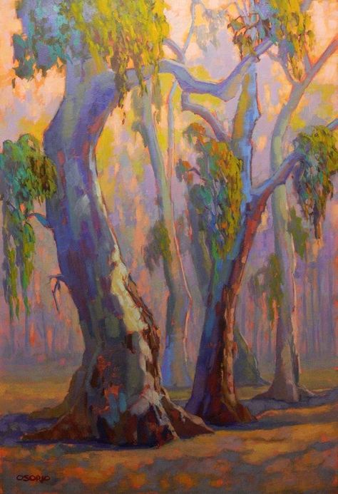 Academic Painting, Misty Landscape, Australian Painting, Abstract Tree Painting, Australian Landscape, California Landscape, Abstract Landscapes, Landscape Art Painting, Fauvism