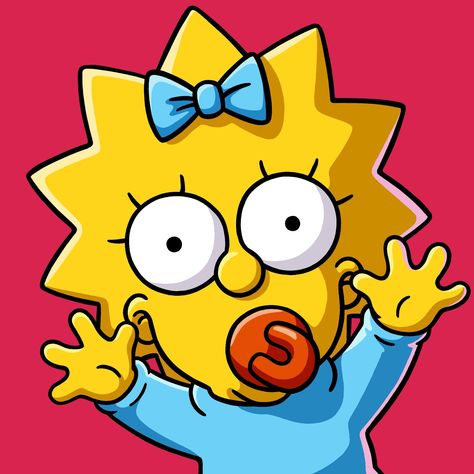 The Simpson Drawing, Simpsons Artwork, Simpson Drawings, Maggie Simpson Wallpaper, Simpson Characters, Maggie The Simpsons, The Simpsons Drawings, Maggie Simpson Drawing, Simpsons Painting