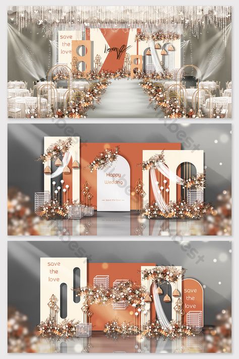 Wedding Decors, Wedding Background Decoration, Wedding Entrance Decor, Wedding Stage Design, Diy Wedding Backdrop, Dream Wedding Decorations, Orange Caramel, Wedding Backdrop Design, Modern Wedding Decor