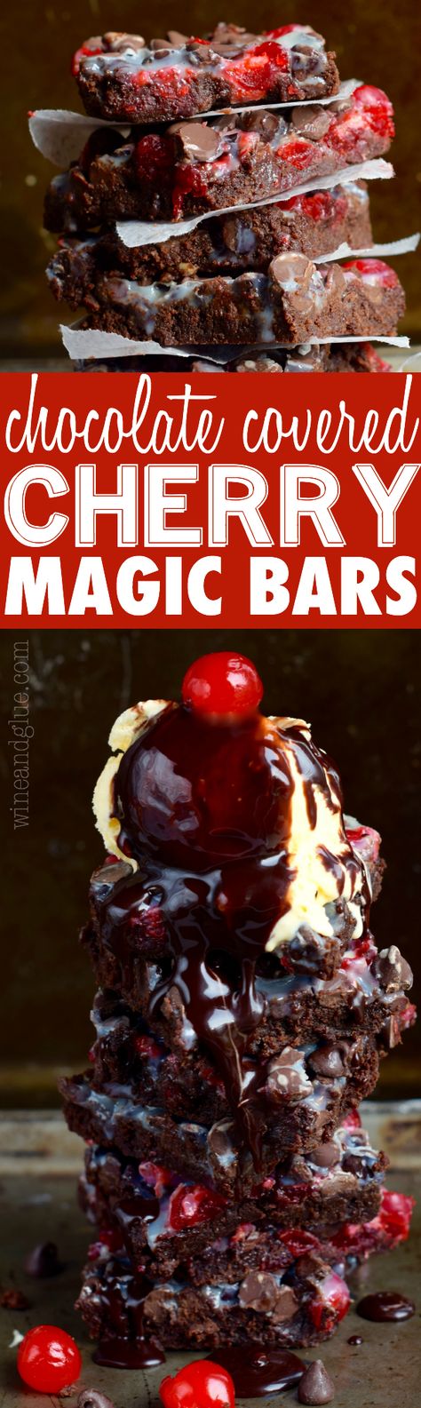 These Chocolate Covered Cherry Magic Bars and their brownie base are the delicious candy made into a decadent dessert! Cherry Magic Bars, Chocolate Covered Cherry, Cherry Bars, Brownie Bars, Resep Brownies, Magic Bars, Cherry Magic, Cherry Desserts, Chocolate Covered Cherries