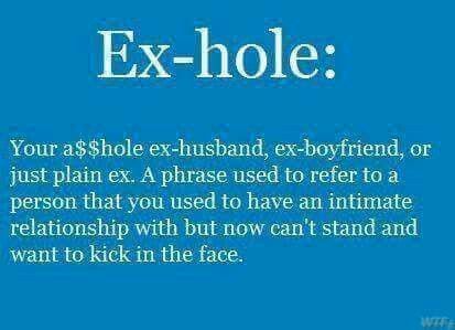 Ex-hole Ex Husband Quotes, Ex Boyfriend Quotes, Sarcastic Words, The Last Man On Earth, Ex Quotes, Divorce Humor, Husband Quotes, Boyfriend Quotes, Ex Wives