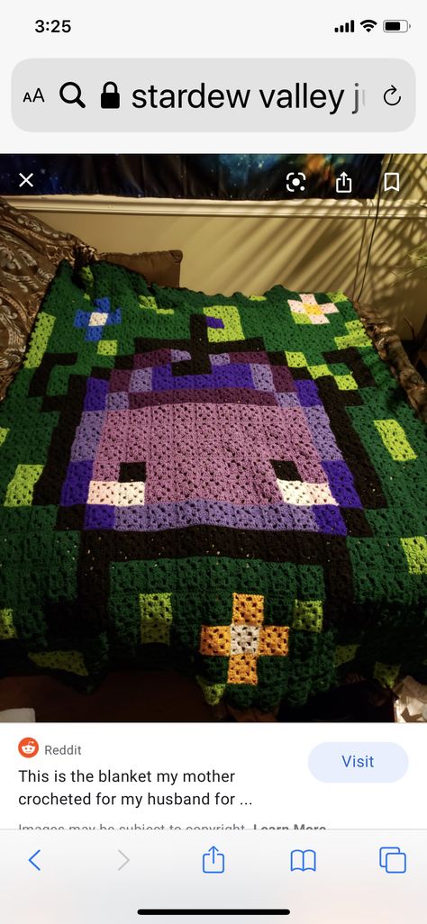 Stardew Crochet Pattern, Stardew Valley Blanket, Stardew Valley Crochet Blanket, Stardew Valley Crochet, Patchwork Painting, Minecraft Crochet, Video Game Decor, Fiber Art Projects, Creative Knitting