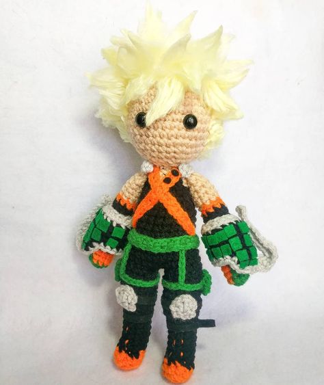 Bakugo from My Hero Academia Crochet My Hero Academia, Anime Crochet Patterns, Amigurumi Anime, Anime Crochet, Amigurumi Plushies, Crochet Characters, Anime Bag, Crochet Plush, Crochet Amigurumi Free Patterns