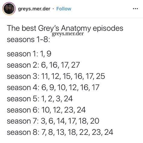 Greys Anatomy Early Seasons, Best Greys Anatomy Episodes, Greys Anatomy Episodes To Watch When, Greys Anatomy Snapchat Streaks, Greys Anatomy Season 7, Greys Anatomy Season 3, Grey's Anatomy Doctors, Greys Anatomy Facts, Greys Anatomy Episodes