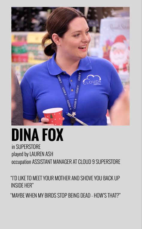 Dina Fox Superstore, Superstore Poster, Dina Superstore, Superstore Tv Show, Superstore Tv, Ouat Funny, Character Posters, Character Poster, Film Posters Minimalist