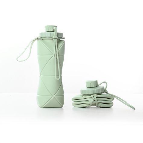 The collapsible design of a foldable water bottle makes it perfect for traveling, hiking, or any outdoor activity where space is limited. When empty, the bottle can be folded down to a fraction of its original size, making it easy to store in a backpack or pocket. This makes it an ideal option for those who want to stay hydrated on the go without carrying a bulky water bottle. #Waterbottle #travel #hiking #hikingmadesimple #travelsimple #musthave #mustneed Water Bottle, Camping, Sports, Water, Travel, Design