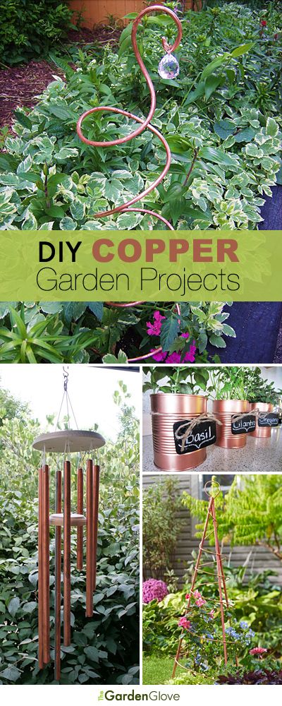 DIY Copper Garden Projects • Lots of Ideas & Tutorials! Copper Garden Art, Copper Projects, Carillons Diy, Birdhouse Ideas, Copper Garden, Diy Copper, Copper Diy, Outdoor Crafts, Kew Gardens