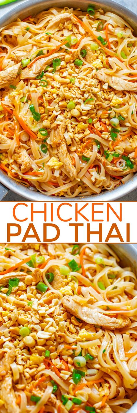 Thai Chicken And Noodles Easy Recipes, Pioneer Woman Pad Thai Recipe, Pad Thai With Cabbage, East Asian Noodle Recipes, Pad Thai Soup Recipes, Thai Chicken And Cabbage Skillet, Thai Chicken And Noodles, Rotessire Chicken Recipes Healthy, Quick Pad Thai Recipe