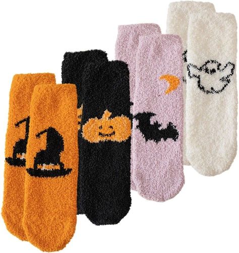 Pumpkin Socks, Sleeping Socks, Socks Halloween, Cute Pumpkins, Cartoon Socks, Present For Girlfriend, Sock Collection, Halloween Socks, Boo Basket