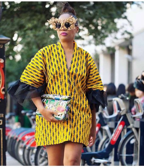 Ankara Kimono Style, Latest Ankara Style, Ankara Kimono, Gye Nyame, Short African Dresses, Latest Ankara, African Dresses Modern, Latest Ankara Styles, Afrikaanse Mode