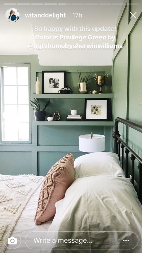 Privilege green paint Privilege Green, Mcgee Bedroom, Farmhouse Style Bedrooms, Ig Account, Guest Room Decor, Trial And Error, Bedroom Dresser, Studio Mcgee, Guest Bedrooms