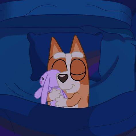 Bingo Bluey, Cartoon Dog, A Cartoon, Bingo, Bed, Purple