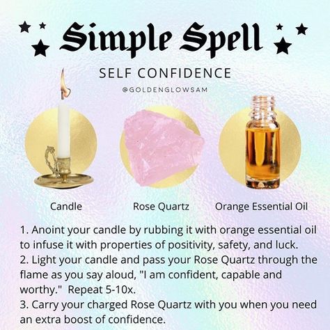 Confidence Spell, Witchcraft Spells For Beginners, Spells For Beginners, Jar Spells, Magick Spells, Candle Magick, Wiccan Spell Book, Eclectic Witch, Witchcraft Spell Books