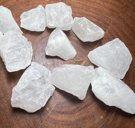 "Crystal Quartz, Clear Quartz Natural Stones, Rough Clear Quartz A Grade, Raw Clear Quartz Piece will be selected at random from our stock at time of order. These are natural rough raw crystal quartz and size ranges from .75\"-1.5\" Size is measured on longest size (length). Please expect widths to vary from piece to piece.  Because they are natural stones, item will vary in size and characteristics. All sizes and measurements are an approximation.  This is a rough and natural product and may ha Raw Clear Quartz, Milky Quartz, Raw Quartz Crystal, Spirit Quartz, Raw Crystal, Crystal Quartz, Coconut Flakes, Crystal Items, Clear Quartz