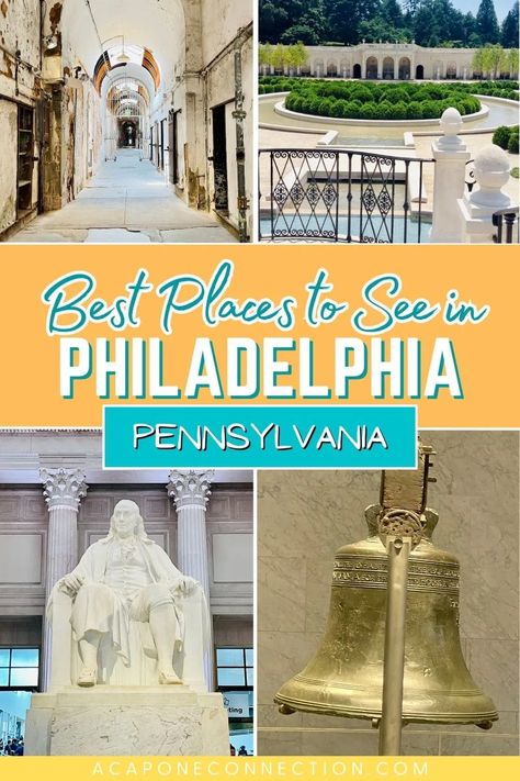 Best Places to  See in Philadelphia, Pennsylvania Philadelphia Travel, American Roadtrip, Culture Architecture, Eastern State Penitentiary, Visit Philadelphia, Philadelphia Zoo, Pennsylvania Travel, Cathedral Basilica, Trip Destinations