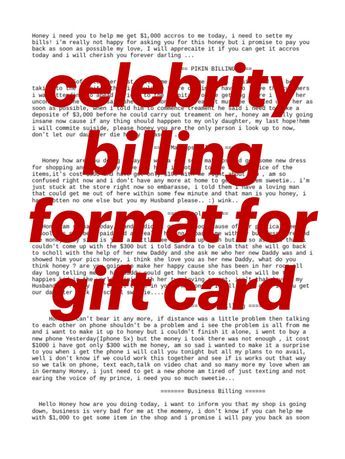 What does billing format mean?
How do you bill a client for transport?
How do you send a bill to a client? Christmas Gift Billing Format, Steam Card Billing Format, Format To Bill Client For Gift Card, Celeb Format For Client Billing, How To Bill Client For Gift Card Format, Phone Billing Format For Client, Celeb Billing Format, Blood Oath Format For Client, Billing Format For Celebrity Client 2024