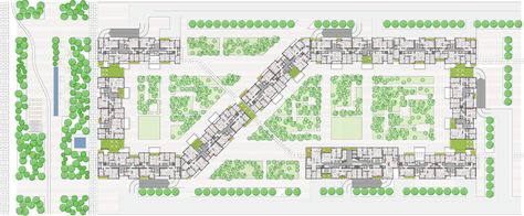 Residential Masterplan, Masterplan Architecture, Architecture Site Plan, Diagonal Design, Collective Housing, Urban Design Plan, Hotel Plan, Cluster Design, Architecture Model Making