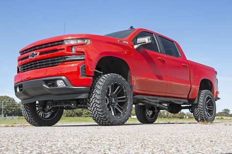 GM’s 2019 silverado and sierra features an impressive all-new design that’s built from the ground up, with aggressive angles and head-turning stylings that fit in beautifully when transformed with Rough Country’s 6in Suspension Lift. Starting at $1399.95 - Ships Free! 2019 Silverado, Rough Country Suspension, Chevy Models, Gmc Denali, Aftermarket Wheels, Chevy Silverado 1500, Chevrolet Trucks, Chevrolet Silverado 1500, Lift Kits