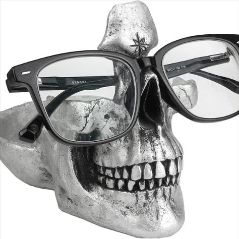 Mrlikale Skull Glasses Stand Holder, Creative Eyeglasses Holder, Sunglasses Spectacle Display Rack, Key Holder Resin Sculptures for Entryway Home, Office, Desk Desk Nightstand, Skull Statue, Eyeglasses Holder, Key Bowl, Glasses Stand, Unique Glasses, Sunglasses Display, Resin Sculpture, Office Desk Decor