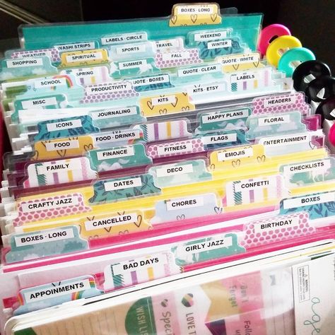 Jackie on Instagram: “Better picture for everyone of the categories I used for my sticker folders 💕” Planner Sticker Organization, Organization Categories, Sticker Organizer, Well Pictures, Sticker Organization, Scrapbook Organization, Spring Quotes, Room Stickers, Small Space Organization