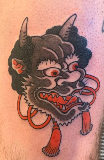 Traditional Oni Tattoo, Traditional Hannya Mask Tattoo, Traditional Hannya Mask, Traditional Japanese Tattoo Designs, Oni Tattoo, Tattoo Japanese Style, Hannya Mask Tattoo, Hannya Mask, Mask Tattoo