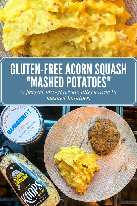 Acorn Squash Mashed Potatoes, Acorn Squash Mashed, Mashed Acorn Squash Recipe, Healthy Acorn Squash, Mashed Potato Substitute, Mashed Acorn Squash, Squash Mashed Potatoes, Squash Mashed, Eating Acorns