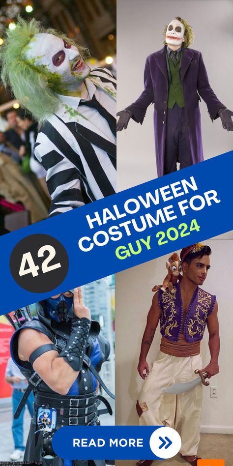 Get inspired with these 42 epic Halloween costumes for guys! Perfect for making a bold statement at your next party or gathering. #GuyHalloweenCostumes #HalloweenIdeas #CostumeInspiration #Halloween2024 #EpicCostumes Mens Costume Party Ideas, Cool Guy Costumes Halloween, Best Male Halloween Costumes, Guy Halloween Costumes, Halloween Costumes For Guys, Costumes For Guys, Movie Character Halloween Costumes, Diy Costumes Men