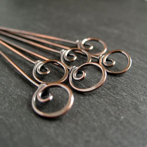 Antique Copper Jewelry, Jewellery Chain, Jewellery Findings, Handmade Jewelry Findings, Copper Jewellery, Bijoux Fil Aluminium, Oxidized Copper, Diy Wire Jewelry, Wire Work Jewelry